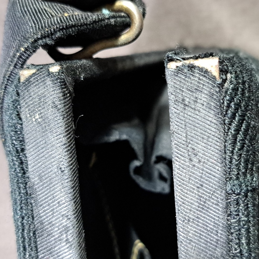 Antique Park Lane Creation By Capitol Leather Black Corde Pillbox Handbag  G- - Picture 11 of 16